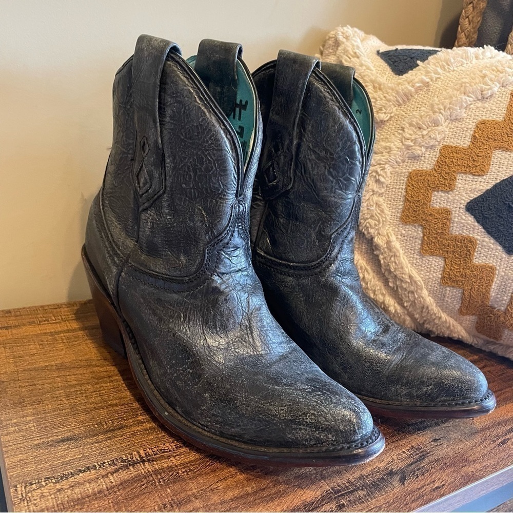 Corral Ankle Boot Distressed Black Gray 7.5